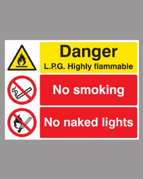 LPG Highly Flammable - No Smoking Rigid Plastic