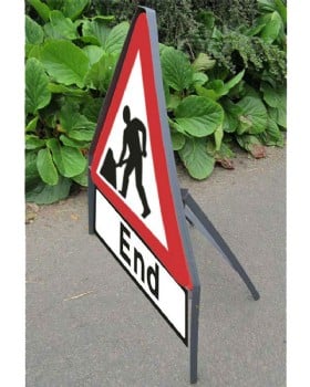 Men At Work - Road Works End Sign