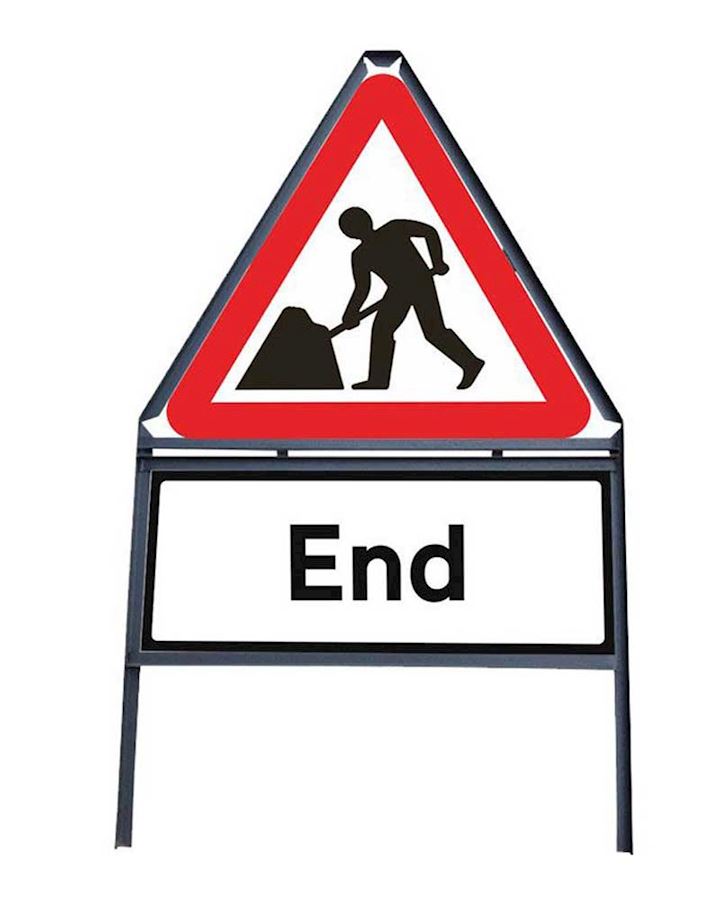Men At Work - Road Works End Sign