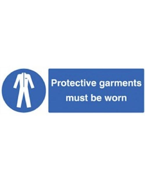 Protective Garments Must Be Worn  Sign Self Adhesive Vinyl