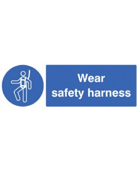 Wear Safety Harness  Sign Rigid Plastic
