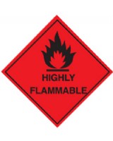 Highly Flammable Labels Roll 100