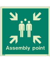 Assembly Point Sign Jalite Photo-Luminescent On 1.5mm Rigid PVC