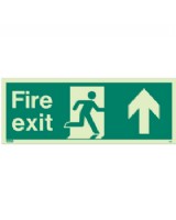 Fire Exit Up Sign Jalite Photo-Luminescent On Rigid PVC