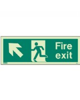 Fire Exit Up Left Sign Jalite Photo-Luminescent