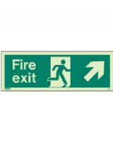 Fire Exit Up Right Sign Jalite Photo-Luminescent