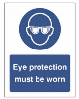 Eye Protection Must Be Worn Must Be Worn Sign Rigid Plastic