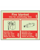 Identification Fire Blanket Sign Jalite Photo-Luminescent