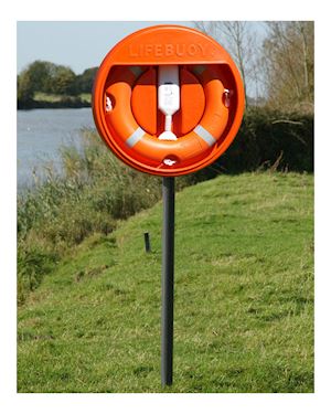 24 Inch Lifebuoy Station Complete - Stand Sub Surface mounted