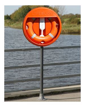 24 inch Lifebuoy Station  Complete - Stand Surface Mounted 