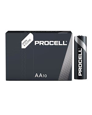 Procell Duracell Industrial AA - Alkaline Batteries 1.5V (Pack Of 10)
