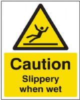 Caution Slippery When Wet Sign Rigid