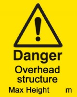 Danger Overhead Structure Sign With Fixings For Goalpost