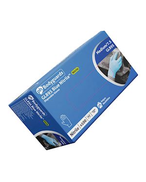 Blue Nitrile Powder Free Disposable Gloves - Pack 100