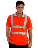 High Visibility Orange Polo Shirt Short Sleeved