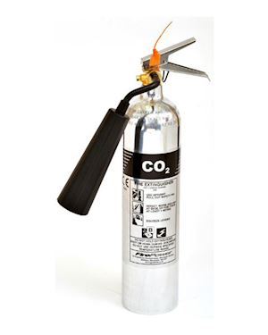 2kg Carbon Dioxide Polished Aluminium Extinguisher