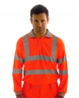 High Visibility Orange Polo Shirt Long Sleeved