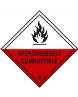 Spontaneously Combustible  Hazard Warning