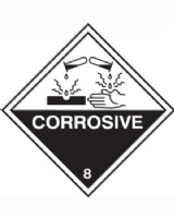 Corrosive Hazard Warning Diamond Sign S/A