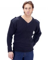 Ribbed Sweater V-Neck  Black Or Navy Nato Style