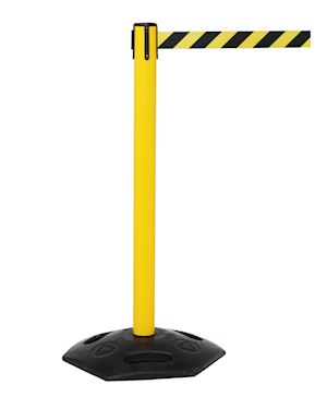 Weathermaster Retractable Barrier Post - Yellow