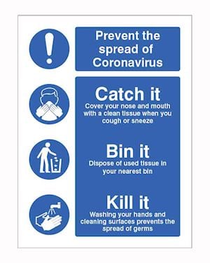 Coronavirus - Catch it, Kill it Safety Sign