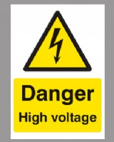 Danger High Voltage Sign Rigid Plastic