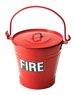 Fire Bucket Metal Red