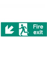 Fire Exit Down Left Sign