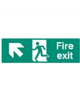 Fire Exit Up Left Sign
