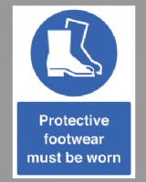 Protective Footwear Must Be Worn On Self Adhesive Vinyl