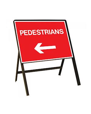 Pedestrians Left Or Right Metal Sign - Reversible