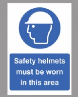 Safety Helmets Must Be Worn Sign Self Adhesive Vinyl