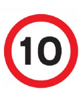 10 Mph Sign For Post Mounting