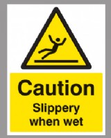 Caution Slippery When Wet Sign S/A