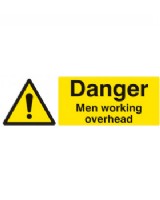Danger Men Working Overhead On Rigid PVC