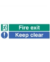 Fire Exit Keep Clear Sign On Rigid Plastic