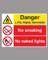 LPG Highly Flammable - No Smoking Rigid Plastic