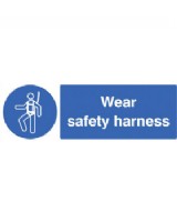 Wear Safety Harness Sign Self Adhesive Vinyl