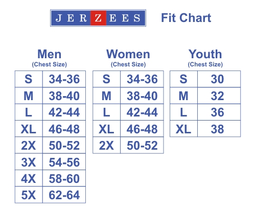 Jerzees T Shirt Size Chart